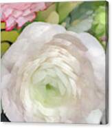 White Rose Pastel Canvas Print