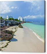 White Sandy Beach Of Cancun Canvas Print