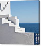 Whitewashed House In Greece Canvas Print