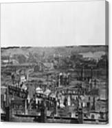 Wide Scenery Of War Torn Buildings Canvas Print