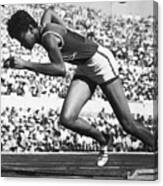 Wilma Rudolph Sprinting From Starting Canvas Print