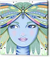 Insect Girl, Winga - Oblong White Canvas Print