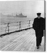 Winston Churchill At Sea Canvas Print