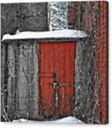 Winter Red Door Canvas Print