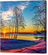 Winter Sunrise At East Bay Canvas Print