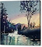 Winter Sunset On Rabbit Island Canvas Print