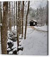 Winter Time At The Durgin Covered Bridge Canvas Print