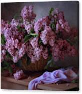 With A Basket Of Lilacs Canvas Print