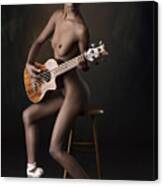 With Guitar And Pointe Shoes Canvas Print