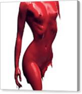 Woman Body Red Paint Canvas Print