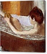 Woman In Her Bath Sponging The Leg Pastel By Edgar Degas Canvas Print
