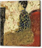 Woman Sitting By The Fireside - Digital Remastered Edition Canvas Print