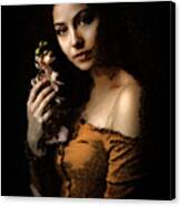 Woman With Orchid Canvas Print