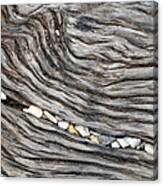 Wood Railroad Tie Pebbles Canvas Print