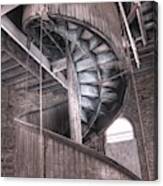 Wood Spiral Staircase Infrared Canvas Print