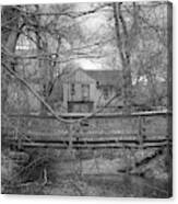Wooden Bridge Over Stream - Waterloo Village Canvas Print