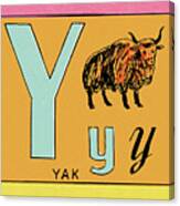 Y Is For Yak Canvas Print