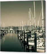 0697 Boats Anchor Near Belvedere Tiburon California Canvas Print