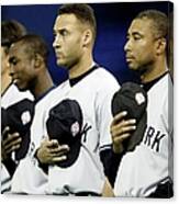 Yankees Listen To The National Athem Canvas Print