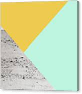 Yellow And Mint Meets Concrete Geometric #1 #minimal #decor #art Canvas Print