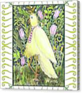 Yellow Bird With Tie Canvas Print