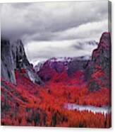 Yosemite In Red Canvas Print
