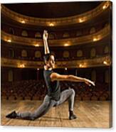 Young Dancer Posing On Stage Canvas Print