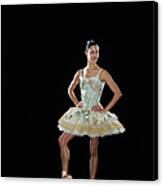 Young Female Ballerina Standing With Canvas Print