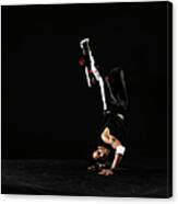 Young Male Breakdancer Doing Handstand Canvas Print