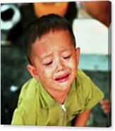 Young Vietnamese Boy Crying Canvas Print