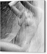 Young Woman In The Shower Canvas Print