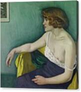 Young Woman Seated In Profile, 1914 Canvas Print