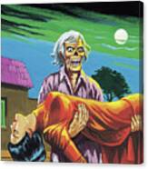 Zombie Carrying A Woman Canvas Print