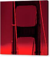 0695 Red San Francisco Bridge California Canvas Print