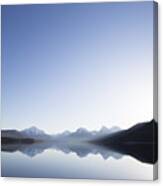 A Calm Morning Before Sunrise On Lake Mcdonald In Glacier National Park. #1 Canvas Print