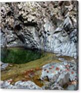 Beautiful Waterfall Splashing In The Canyon Troodos Cyprus Canvas Print