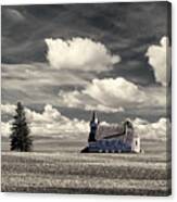 Big Coulee Church - Abandoned Lutheran Church On Nd Prairie Canvas Print