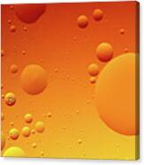 Bright Abstract, Yellow Background With Flying Bubbles Canvas Print