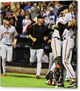 Chris Heston And Buster Posey Canvas Print