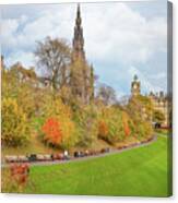 City Of Edinburgh Scotland - Scots Memorial Canvas Print