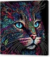 Colorful Cat Closeup Canvas Print