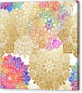 Colorful Gold Mandala Pattern Canvas Print