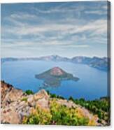 Crater Lake In The Evening #1 Canvas Print