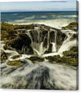 Drama At Thor's Well #1 Canvas Print
