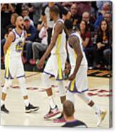 Draymond Green, Stephen Curry, And Kevin Durant Canvas Print