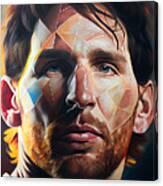 Footbal  Star  Lionel  Messi  Masterful  Photoreal  A  By Asar Studios #1 Canvas Print