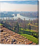 Kalemegdan Old Town And Sava And Danube River Mouth In Belgrade  #1 Canvas Print