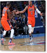 Kevin Durant And Russell Westbrook #1 Canvas Print