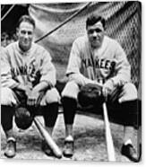 Lou Gehrig And Babe Ruth #1 Canvas Print