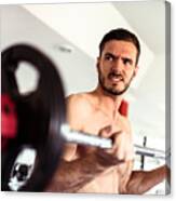 Man Weightlifting In The Gym #1 Canvas Print